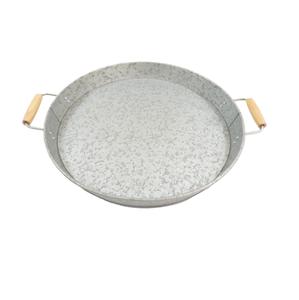 Plateau de service galvanisé fait main avec manche en bois fini rouille pour la maison et le restaurant Snacks et boissons Plateau de service - Product Image 1