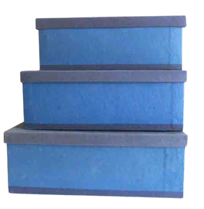 Hot Selling Custom Wholesale Recycled Cotton Paper Plain Blue Color Cardboard Gift Box Handmade For Photo <b>Frame</b> Different Sizes - Product Image 3