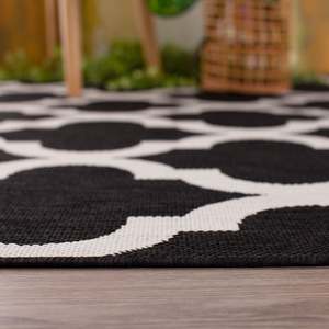 <b>Outdoor</b> Reversible Braided <b>Rug</b> Washable Polypropylene Classic Black 400B - Product Image 4
