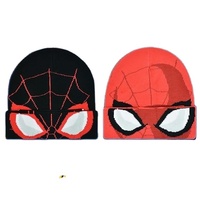 Concept One Marvel Spider-Man Miles Morales Roll Down Cuff Beanie Hat, Bonnet tricoté d'hiver avec tête de mort pour hommes élégants Winter Beanie