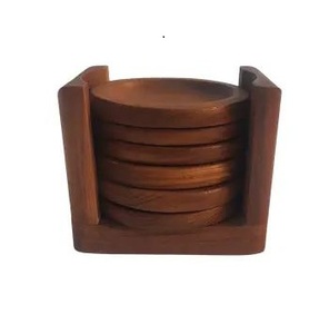 Sous-verres en bois de noyer au design incroyable avec support, tapis et coussinets de service pour le thé et le café, pour les hôtels, les restaurants et les bureaux - Product Image 4