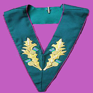 Prix de gros collier d'officier maçonnique bleu avec or brodé à la main de qualité supérieure collier d'officier brodé personnalisé - Product Image 4