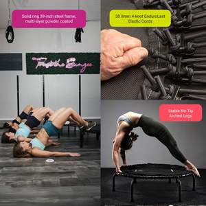 Trampolino JumpSport 350 per Fitness Indoor, Leggero, Telaio Nero da 39 Pollici, Sicuro per Bambini, in Polipropilene PVC, per Parchi Divertimento all'Aperto - Product Image 5