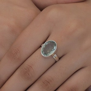 925 argent Sterling fait à la main pierre précieuse vert améthyste bague bijoux 925 solide estampillé meilleure qualité créateur de mode bague bijoux - Product Image 3