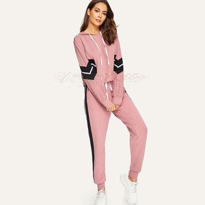Wholesale XXL Size Women's Latest <b>Fleece</b> Jogging Tracksuit Windproof Breathable Hooded Outdoor Custom Logo Plain Zipper Winter - Product Image 4