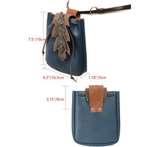 Sac à bandoulière médiéval en cuir pleine fleur avec sangle réglable adapté aux vêtements de style viking et renaissance historique - Product Image 3