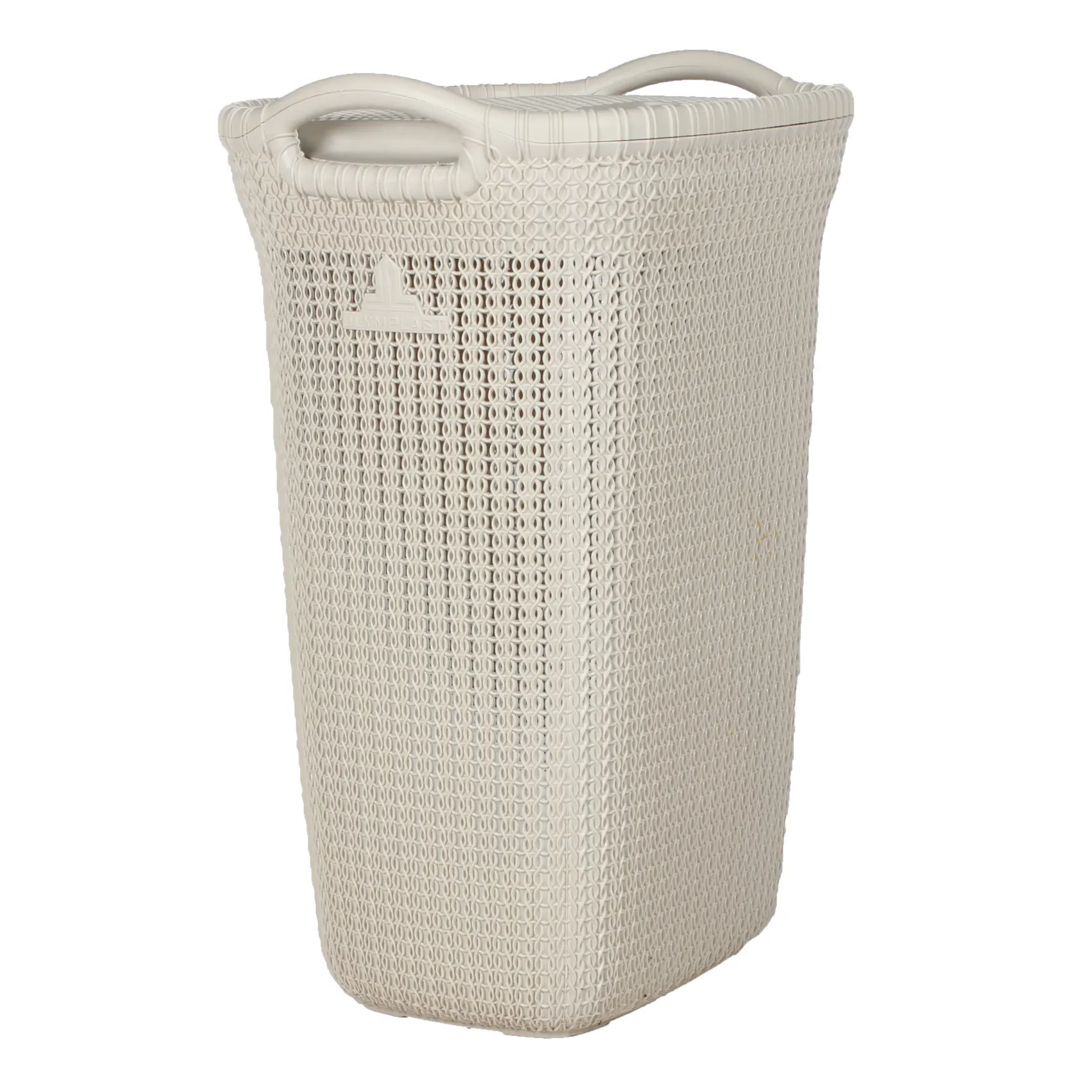 OLB Cream Folding Laundry Basket Modern Detachable Square Plastic Breathable Hole Pattern Storage Boxes & Bins