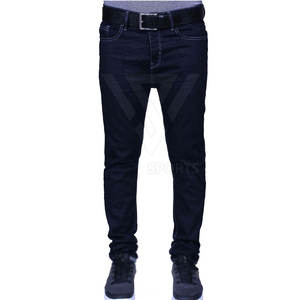 Pantalon de survêtement décontracté de grande taille pour hommes, pantalon en jean taille moyenne en coton/polyester pour entraînement en plein air, jean confortable pour un usage quotidien - Product Image 1