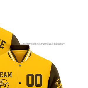 Venta al por mayor Sports Fan Club Varsity Jacket 100% Stand Collar bordado decoración frontal Logo colocación lana transpirable - Product Image 4