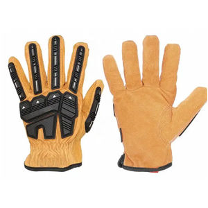 Gants de conducteur en cuir de vachette non doublés TPR Impact Protective Safety Caractéristiques Anti-impact Outdoor Luvas De Condutor De Impacto - Product Image 5