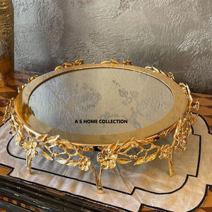 Floral Golden Elegant Decorative Design Chocolate Serving Tray in Brass Gold Color Superior Quality Hotel <b>Sweet</b> Chocolate Tray - Product Image 6