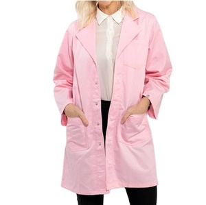 Boutons de manteau de laboratoire de chimie rose respirant poches vêtements de protection pour médecins étudiants chercheurs de laboratoire pour les hôpitaux - Product Image 1