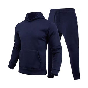 Men Fleece Fleece Lined Tracksuit 2 Piece Warm <b>Hoodie</b> Sweatpants Suit Set Casual Trendy Winter Pullover Sweatsuits - Product Image 4