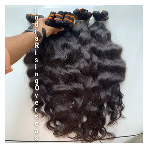 Extensiones de cabello indio virgen de un solo donante de grado Remy barato sin enredos sin procesar de onda natural cruda de alta calidad - Product Image 2