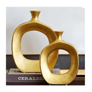 Exclusive Quality Metal Flower Pot <b>Set</b> of Two Modern Design New Arrival Hammered Flower <b>Vases</b> Restaurant Decorative Plant Pot - Product Image 2