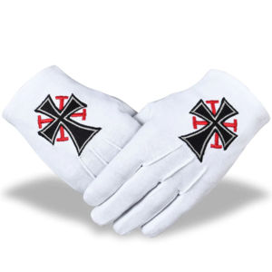 100% White Cotton Masonic Gloves Church Custom Logo Freemasons Regalia White Cotton Hand Gloves - Product Image 4