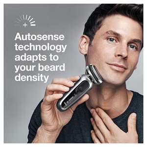Afeitadora Inalámbrica Recargable Plateada para Hombre, Maquinilla de Afeitar Eléctrica Flexible con Soporte de Carga, IPX7, Cinco Cuchillas, Uso en Seco y Húmedo - Product Image 2