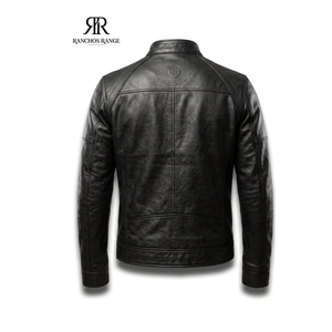 Chaqueta de Motero de Cuero de Gamuza Negra Hecha a Mano para Hombre, 100% Cuero Genuino de Alta Calidad, Estilo Americano Tradicional, Resistente al Viento, Poliéster Suave - Product Image 3