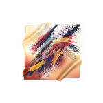 ผ้าพันคอไหมเครปซาตินสีเบจลายสี่เหลี่ยม - Product Image 3