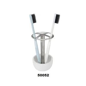 Support de brosse à dents pour rasoir, comptoir de salle de bain, acier inoxydable, organisateur de salle de bain (blanc) - Product Image 1