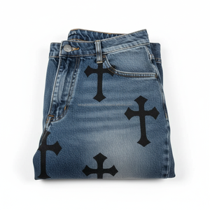 กางเกงยีนส์เดนิมสีดำสไตล์พังก์แบบใหม่สำหรับผู้ชายทรงฮาราจูกุโอเวอร์ไซส์ทรงหลวมสไตล์ดาร์กสตรีทแวร์ - Product Image 5