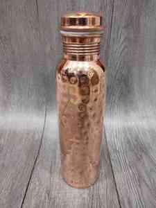 Handmade Antique Imitation Copper Sports Water <b>Bottle</b> with <b>Sipper</b> Real Touch Finish 100% Pure Copper Crown Foods India - Product Image 5