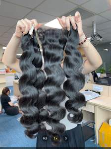 Extensiones de Cabello Humano Virgen Remy de Onda Corporal de Una Sola Tira, Cabello Vietnamita Crudo con Cutícula Alineada, Paquetes de Cabello Calidad 10A, Color Natural - Product Image 4