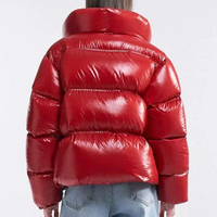 Chaqueta Bomber de Diseño Personalizada de Alta Calidad para Mujer, Chaqueta Acolchada de Invierno con Cierre, Efecto Burbuja Brillante, Tejido de Punto Estampado