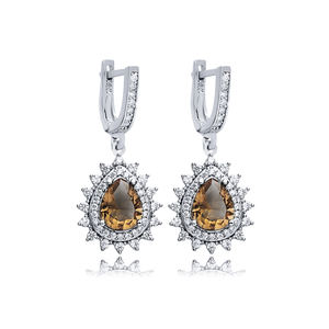 16x19มม. ดีไซน์ลูกแพร์ sultanite CZ หินห้อยต่างหู925เงินสเตอร์ลิงเครื่องประดับขายส่งดีตุรกี - Product Image 1