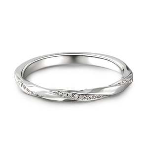 แหวนหมั้นทรงเรขาคณิตเงินแท้ชุบโรเดียม Jeulia Love Entwined - Product Image 1