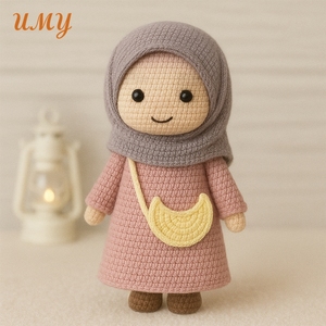 Cadeaux de l'Aïd, cadeaux de naissance, poupée amigurumi au crochet personnalisée, jouets islamiques pour garçons musulmans, poupées en coton pour filles avec hijab pour enfants musulmans - Product Image 3