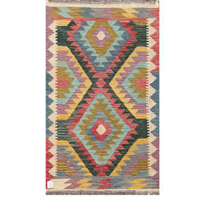 Alfombra Kilim de Maimana, Afganistán, 155 x 90 cm, Alfombras y Juegos de Alfombras - Product Image 1