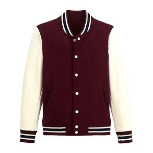 Top tendance Baseball nouveau à la mode 2 couleurs hommes collège Lettermen respirant laine cuir Varsity vestes pour hommes vêtements - Product Image 4