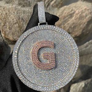 Hip Hop joyería personalizada 18K oro helado VVS Moissanite diamante 925 Plata letra nombre cadena colgante collar para hombres - Product Image 2