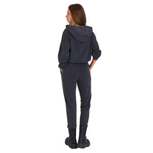 Survêtement en molleton de coton lourd de couleur gris de haute qualité personnalisé à la mode Lavé à l'acide Pull à capuche pour femmes Survêtement pour femmes - Product Image 2