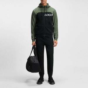 Conjunto de Sudadera con Capucha y Pantalones Deportivos de Forro Polar Suave para Hombre, Diseño Colorblock 2026 / Conjunto de Sudadera con Capucha y Pantalones Deportivos de Forro Polar Cálido para Hombre, Diseño Colorblock - Product Image 1