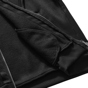 Men <b>Black</b> Full <b>Zip</b> High Quality <b>Hoodie</b> Jacket Soft Fleece Lining Long Sleeve Casual Streetwear Breathable Warm Winter Outerwear - Product Image 5