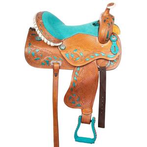 Meilleure vente de selle western anglaise de qualité supérieure avec logo personnalisé en cuir respirant pour les courses de chevaux et le dressage - Product Image 1