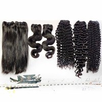 Cheveux humains Tempel Remy vierges bouclés, mèches à double trame, style naturel indien, prix de gros