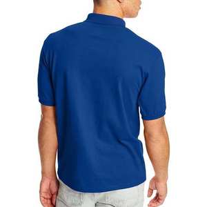 Polo à manches courtes en coton uni bleu pour homme, grande taille, respirant, séchage rapide, performance sportive, décontracté, jersey - Product Image 5