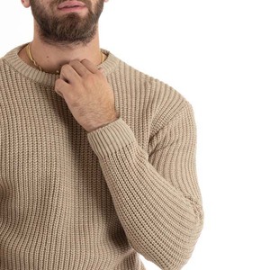 100% coton hiver OEM personnalisé hommes col rond pull-over pull uni tricoté pulls pour hommes vêtements chandails fabricant - Product Image 4