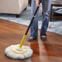 Mopa de Limpieza de Pisos Húmedos y Secos de Diseño Innovador, Forma Redonda Plana, Ecológica, Lavable, en Venta