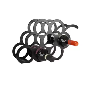 Estante de vino negro de Metal de nuevo estilo, soporte para botellas, soporte colgante de Metal para vino, estantes para comedor, estantes para vino de decoración IMPEX - Product Image 6