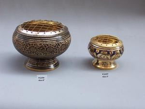 High Quality Brass Incense Resin <b>Burner</b> Carved Color Work Readily Available India Supplier Features Scented Charcoal Seed <b>Wax</b> - Product Image 3