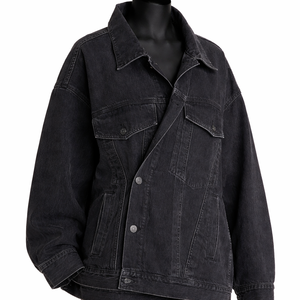 แจ็คเก็ตยีนส์ผู้หญิงคุณภาพพรีเมียม ผ้าถัก ระบายอากาศ กันลม ทรงโอเวอร์ไซส์ สไตล์วินเทจ แจ็คเก็ตยีนส์ลำลอง สตรีทแวร์ - Product Image 2