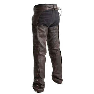 Chaps de cuero para hombre lavados de material duradero de alta calidad al mejor precio al por mayor Chaps de cuero impresos con logotipo personalizado - Product Image 4