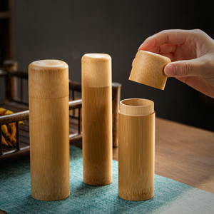 Best Selling Travel <b>Tea</b> Canister <b>Boxes</b> Bamboo Storage With Lid Custom Size Made in Vietnam - Product Image 5