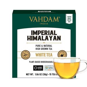 VAHDAM, Imperial Himalayan White <b>Tea</b> Bags (15 Count) - Product Image 1