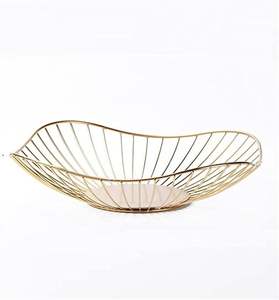 Cesta de Almacenamiento Multifuncional Creativa con Forma de Hoja de Flor, de Alambre de Hierro Metálico, para Mesa de Centro de Cocina, Sala de Estar, Frutas y Aperitivos - Product Image 4