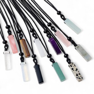 Rectangle Labradorite Gemstone Pendentif Collier-Corde Collier Bijoux-Wholesale Gemstone - Product Image 3